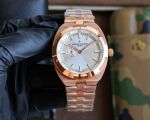 Vacheron Constantin Overseas 42mm Men Mechanical White Face Rose Gold Stainless Steel Strap Watch